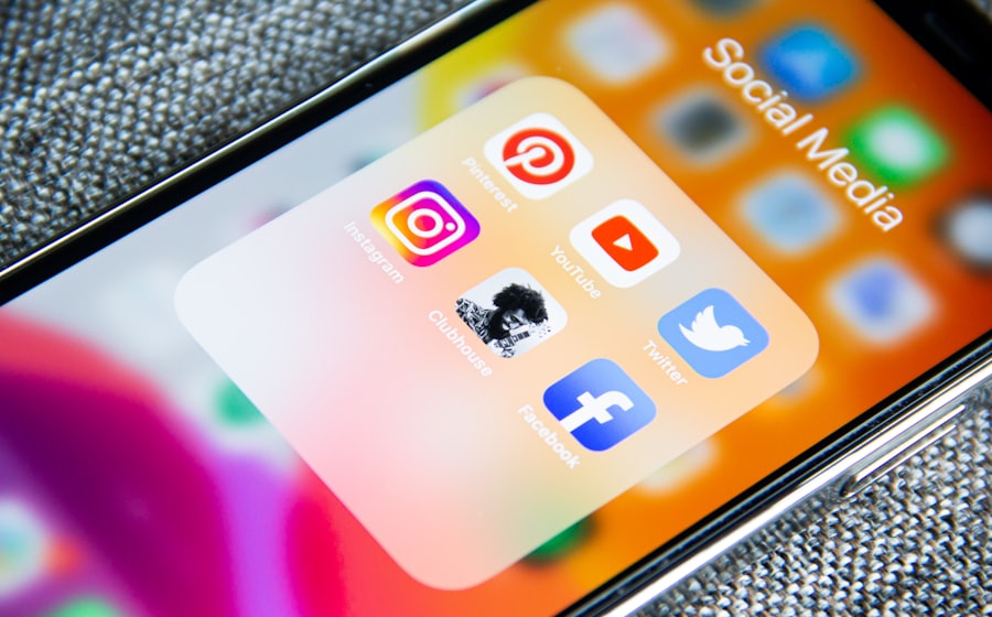 Social media content on a phone