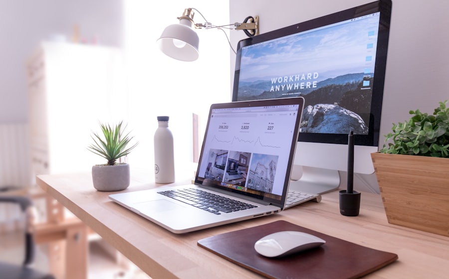 Website redesign on a monitor